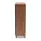 Baxton Studio Coolidge Walnut Finished 11-Shelf Wood Shoe Storage with Drawer 156-9391 - alternate 2